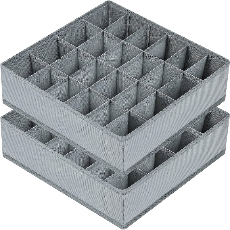 Sock Organizer Tray - 2 Adet 24 Bölmeli Kumaş Çorap
