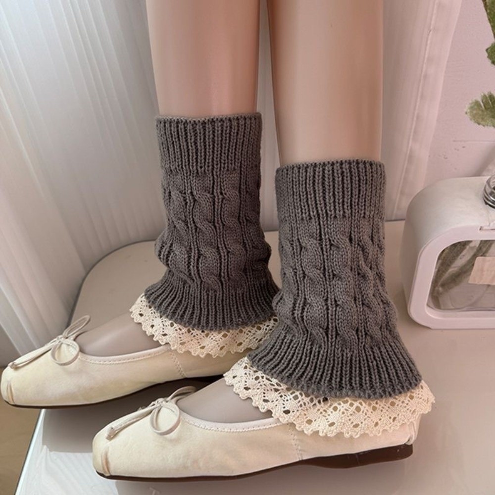 Boot Sock Slouchy - Vintage Dantel Fırfırlı Etek Ucu Örgü