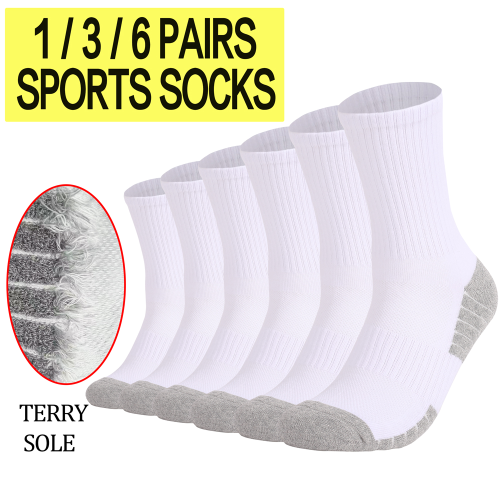 Athletic Sock Cushion - 1/3/6 çift kalın erkek kadın yürüyüş