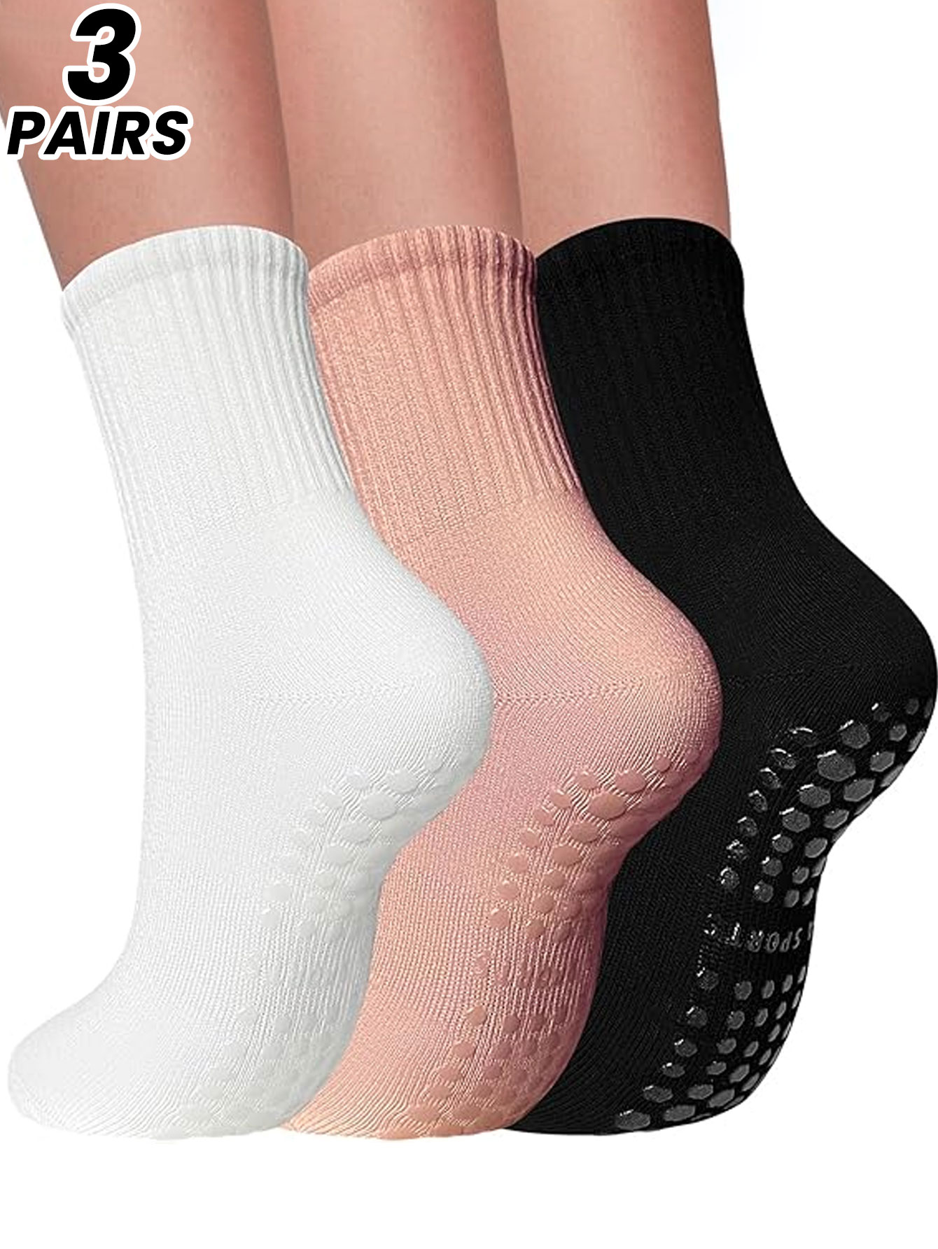 No Show Sock Women - Kadınlar için 3 çift profesyonel yoga