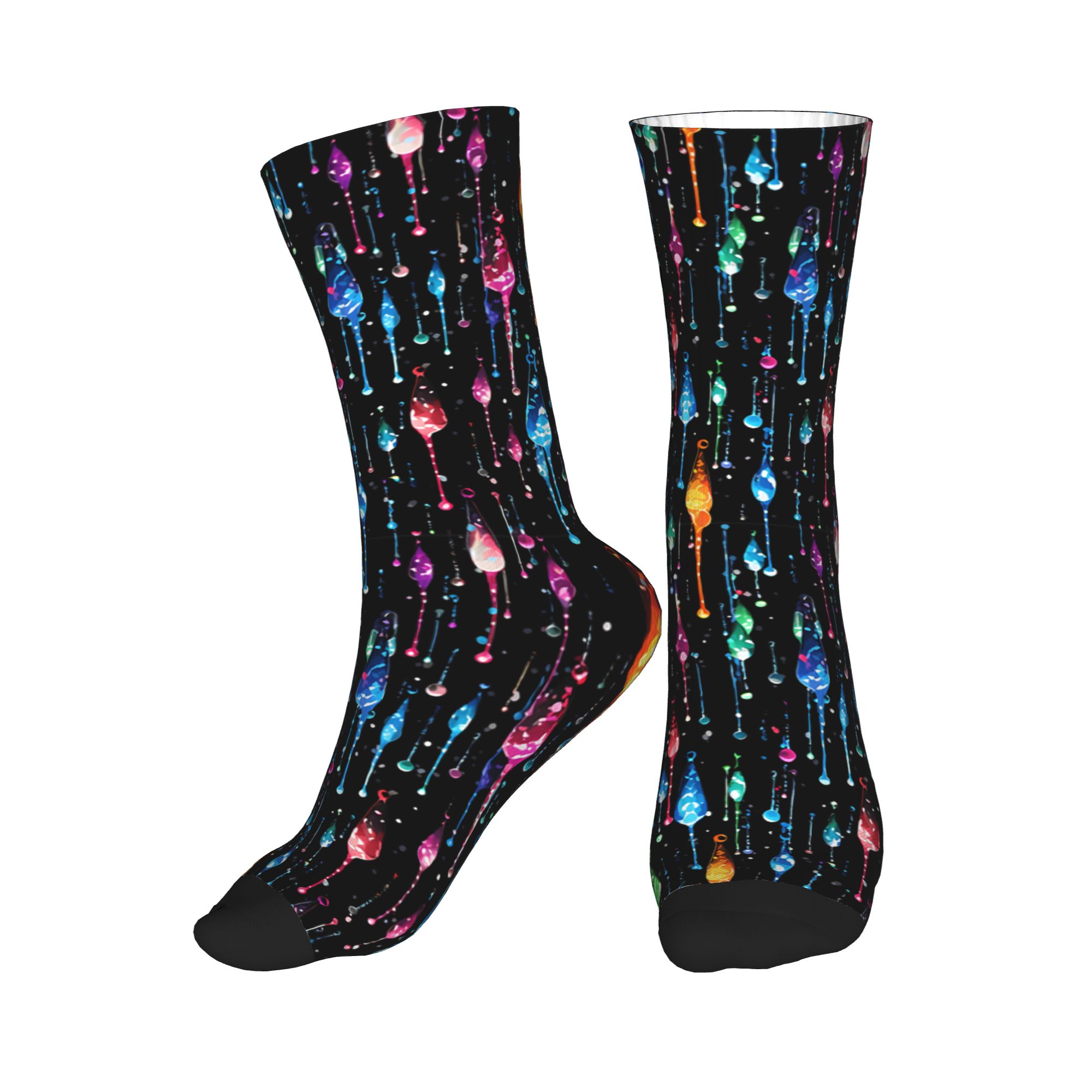 Dress Sock Men - Damlayan Gökkuşağı Sıvı Desenli Elbise Çorapları